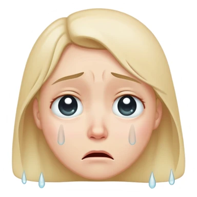 wistful crying face with subtle single tear and soft expression sticker