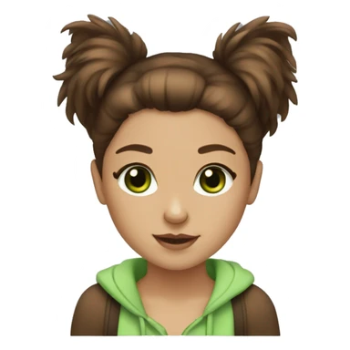 Girl with brown hair, green eyes and write shpic  Pomeranian  sticker