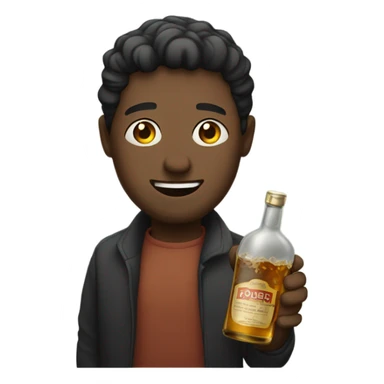 Person with liquor  sticker