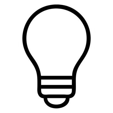 bulb, modern icon style, clean lines, simple, recognizable, suitable for app or website use sticker