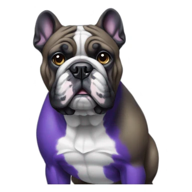 Purple blue green black Bulldog sticker