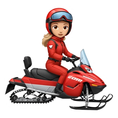 Woman on snowmobile sticker
