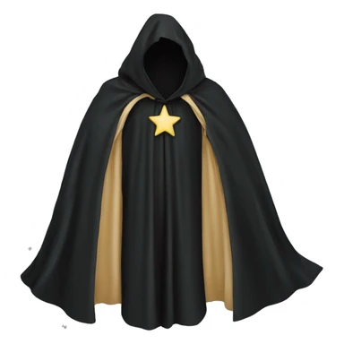 black cloak, stars on cloak, clothing sticker