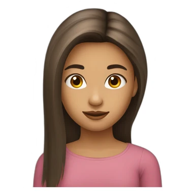 jeune fille aux cheveux longs et lisses sticker