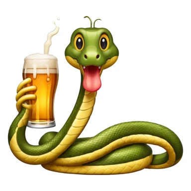 a snake with a glas of beer sticker