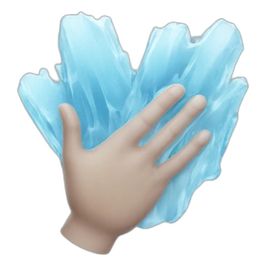 hands frozen in ice sticker