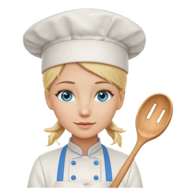 Blonde blue eyed female chef sticker