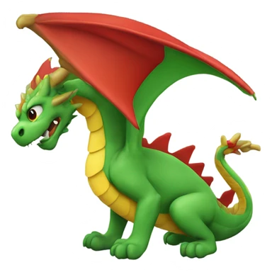  graoully dragon, green body and red back and green / yellow wings sticker