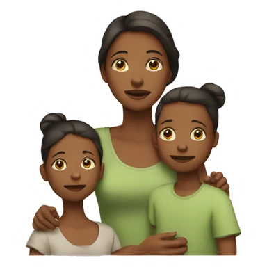 Poor mother and children sticker