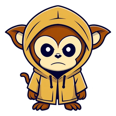 Jedi monkey mad with hood sticker
