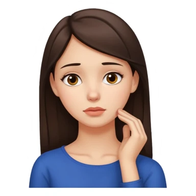 Brunette girl with hand on neck sticker