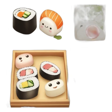 cute sushi bento wooden box sticker