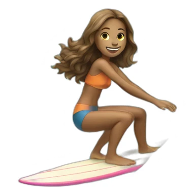 a girl surfing but flat wave sticker