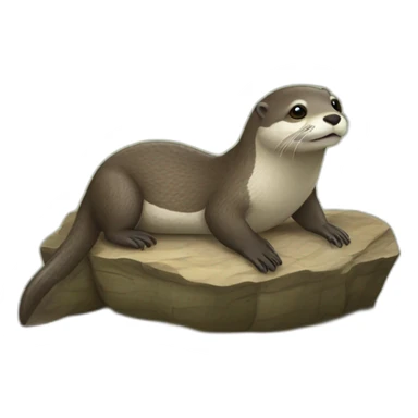 Loutre sur tortue  sticker