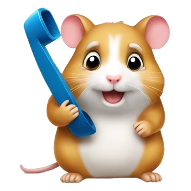 hamster calls on the phone sticker