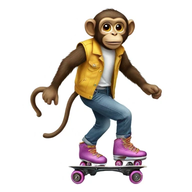monkey on roller skates sticker