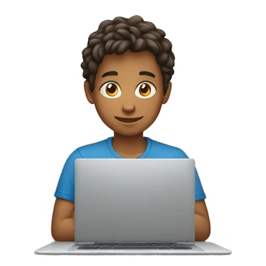 boy with laptop sticker