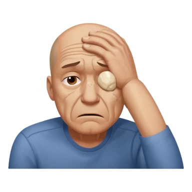 Emoji of a person 🧍‍♂️ looks down with his head and put his hand on his forehead but not just put his and make it look like he smashed that on his forehead sticker