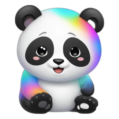 Panda arc-en-ciel qui dort sticker