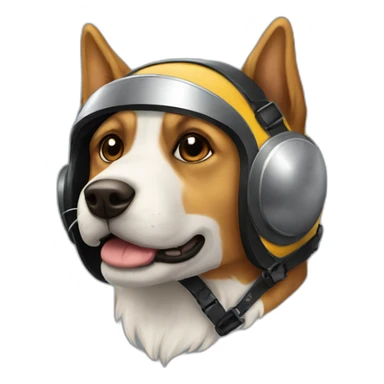 Perro con casco de moto sticker