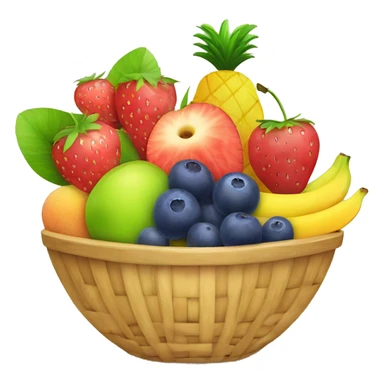 fruit basket with strawberry cherry pineapple blueberry mango grape kiwi & watermelon  sticker