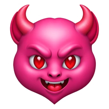 Demon emoji mixed with kissing heart emoji sticker