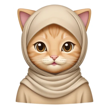 Cute kitten wearing a hijab sticker