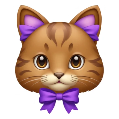Brown kitty with a purple bow sticker