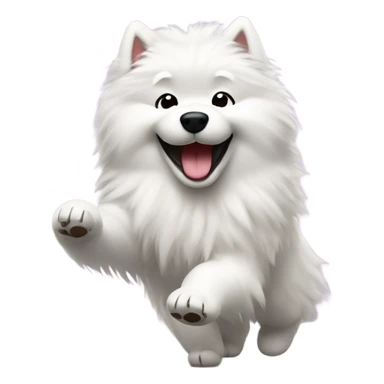 a samoyed dog dancing sticker