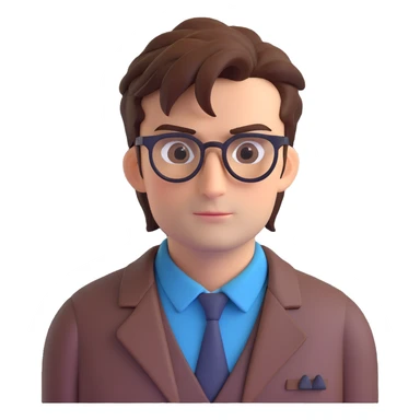 Tenth Doctor from Doctor Who wearing glasses sticker