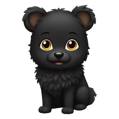 black fur coat sticker