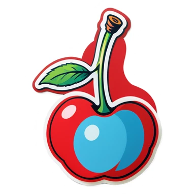 Pop art cherry sticker