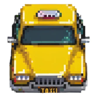 classic yellow taxi cab sticker