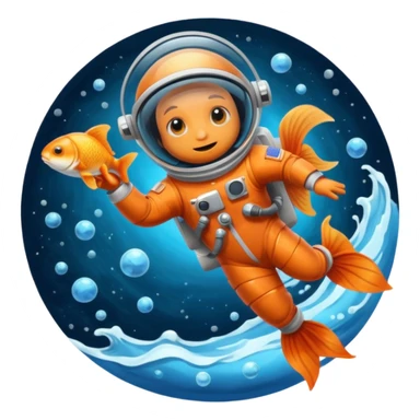 Goldfish astronaut sticker