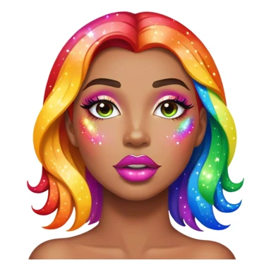 rainbow sparkles on lush, full lips sticker