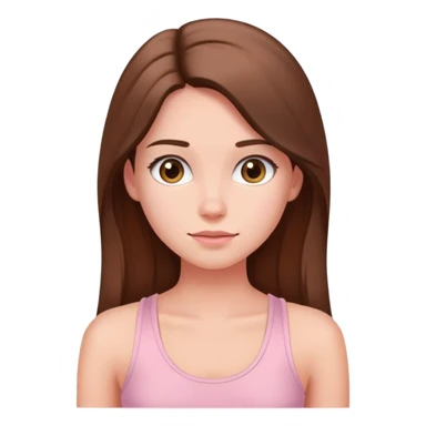 Girl with longhair wearing soft pink tank top sticker