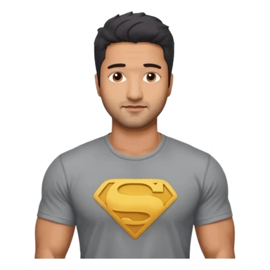 ipretty bratz emoji of vicky kaushal wearing a grey tee, muscular sticker