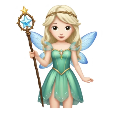 beautiful-haired fairy with a wand sticker