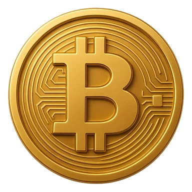 Create a high quality bitcoin coin with smooth edges, polished and production-ready appearance, on a transparent background. sticker