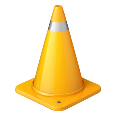 Warning Cone yellow  sticker
