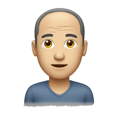 man with receding hair, with a computer sticker