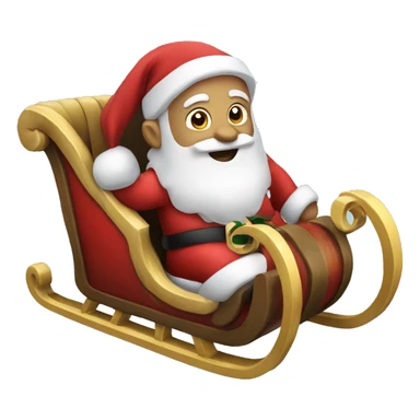 Santa in a sleigh sticker