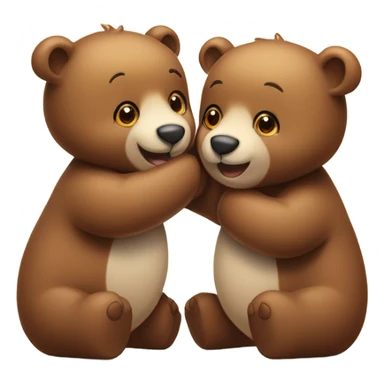 2 Cute Valentine day bears kiss sticker