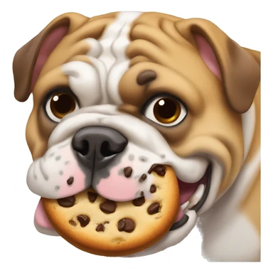 bulldog ingles eat cookie sticker