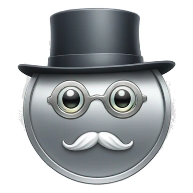 silver coin with monocle sticker