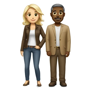 Brunette wife blonde & brown husband sticker