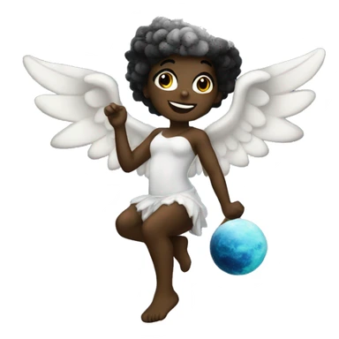 Black Cupid in outer space  sticker