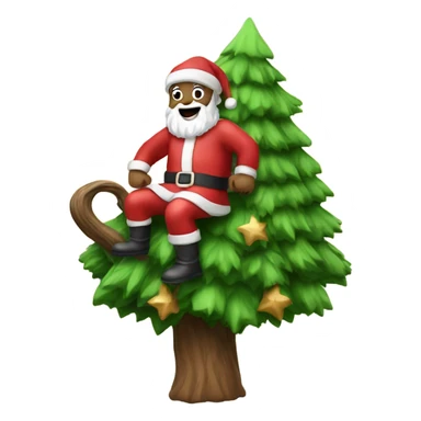 Santa riding tree sticker