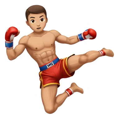 Muay thai jumping action sticker