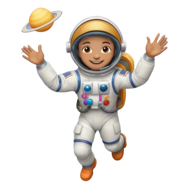 Astronaut on rainbow trail sticker